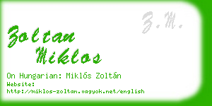 zoltan miklos business card