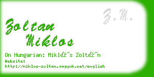 zoltan miklos business card